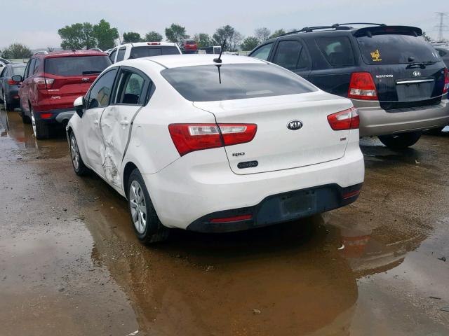 KNADM4A33E6352030 - 2014 KIA RIO LX WHITE photo 3