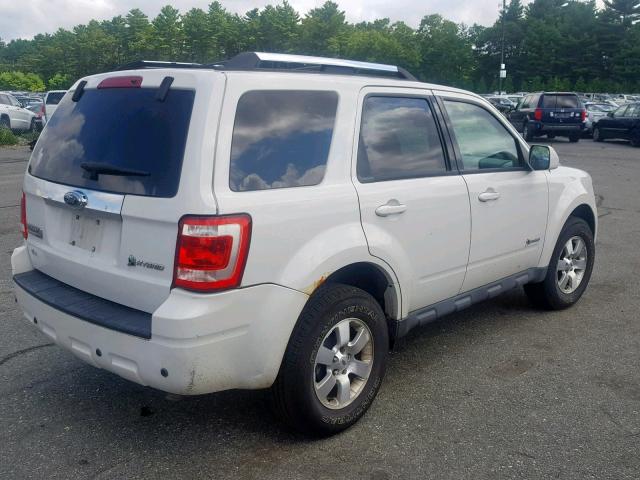 1FMCU59369KD06886 - 2009 FORD ESCAPE HYB WHITE photo 4