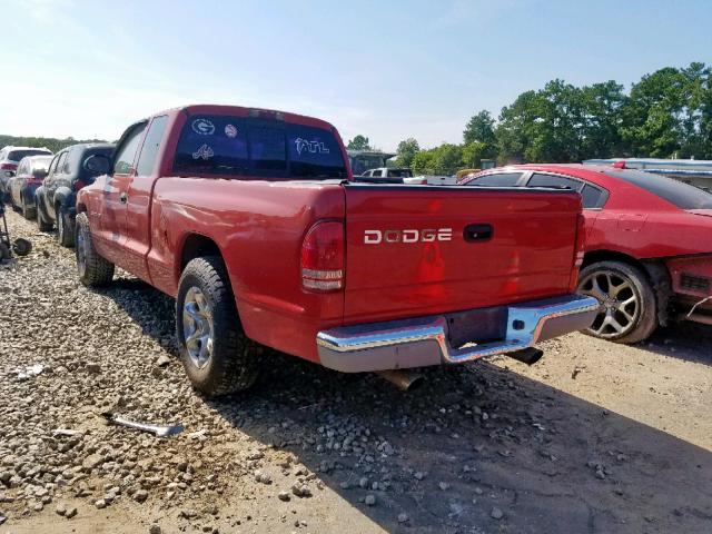 1B7GL22X0WS500748 - 1998 DODGE DAKOTA RED photo 3