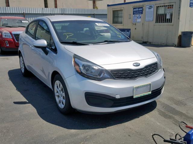 KNADM4A31E6330110 - 2014 KIA RIO LX SILVER photo 1