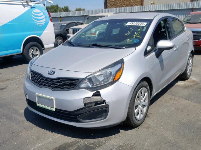 KNADM4A31E6330110 - 2014 KIA RIO LX SILVER photo 2