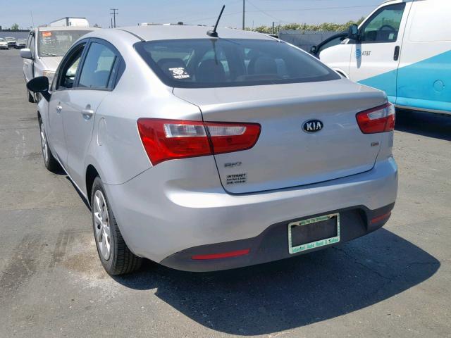 KNADM4A31E6330110 - 2014 KIA RIO LX SILVER photo 3