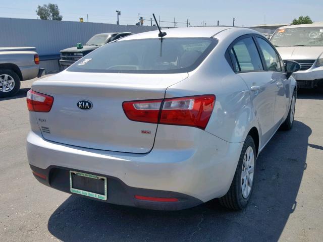 KNADM4A31E6330110 - 2014 KIA RIO LX SILVER photo 4