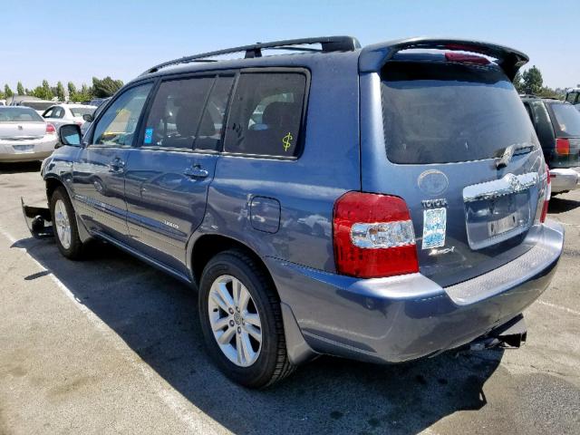 JTEEW21A760032620 - 2006 TOYOTA HIGHLANDER BLUE photo 3