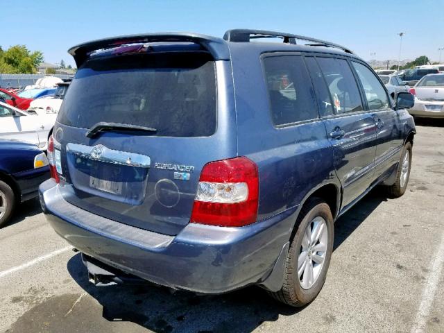 JTEEW21A760032620 - 2006 TOYOTA HIGHLANDER BLUE photo 4