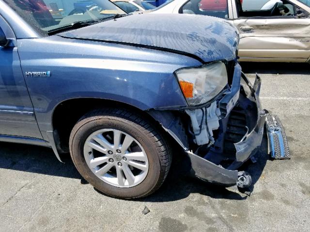 JTEEW21A760032620 - 2006 TOYOTA HIGHLANDER BLUE photo 9