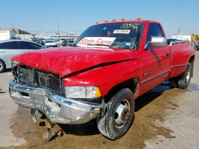 1B7MC36DXVJ612342 - 1997 DODGE RAM 3500 RED photo 2