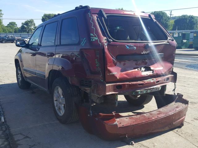 1J8GS48K87C572831 - 2007 JEEP GRAND CHER MAROON photo 3