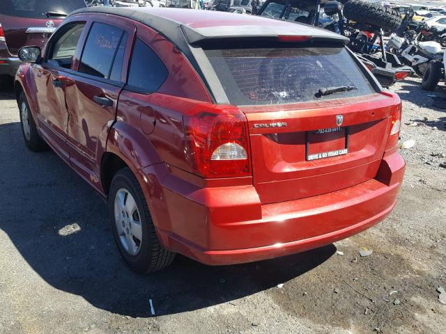 1B3HB28B17D176798 - 2007 DODGE CALIBER RED photo 3