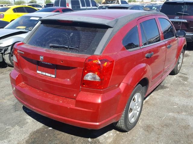 1B3HB28B17D176798 - 2007 DODGE CALIBER RED photo 4