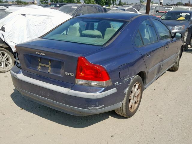 YV1RS61R622170298 - 2002 VOLVO S60 BLUE photo 4