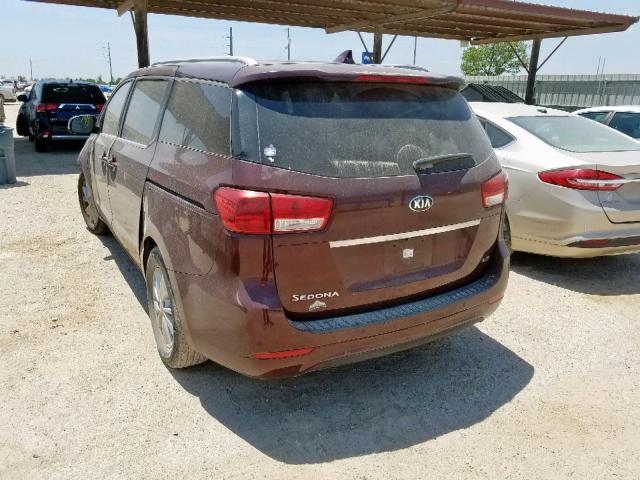 KNDMB5C16F6028307 - 2015 KIA SEDONA LX BURGUNDY photo 3