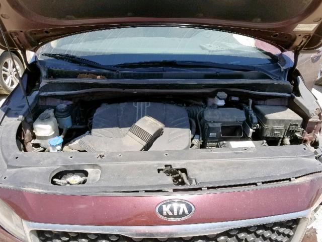 KNDMB5C16F6028307 - 2015 KIA SEDONA LX BURGUNDY photo 7