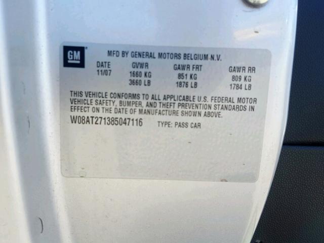 W08AT271385047116 - 2008 SATURN ASTRA XR SILVER photo 10