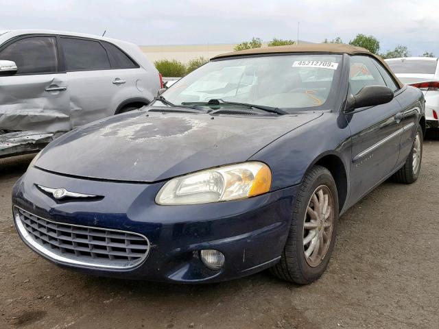 1C3EL55U41N616816 - 2001 CHRYSLER SEBRING LX BLUE photo 2