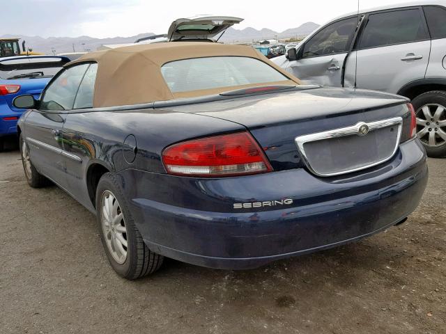 1C3EL55U41N616816 - 2001 CHRYSLER SEBRING LX BLUE photo 3