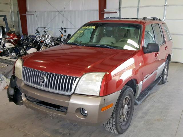 4M2ZU86E52ZJ06563 - 2002 MERCURY MOUNTAINEE RED photo 2