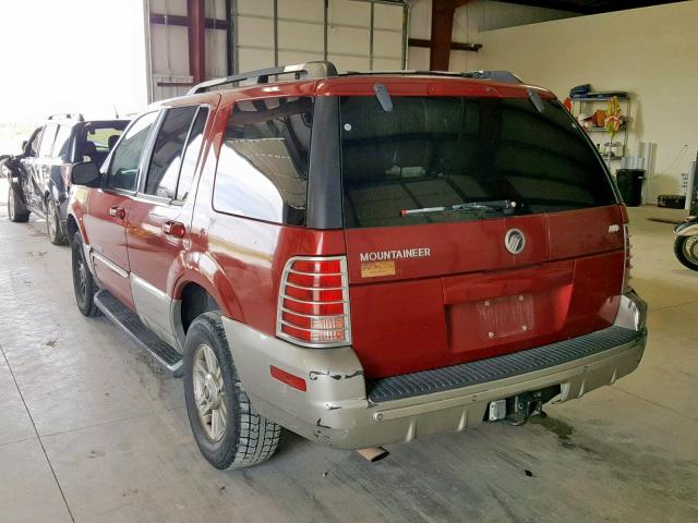 4M2ZU86E52ZJ06563 - 2002 MERCURY MOUNTAINEE RED photo 3