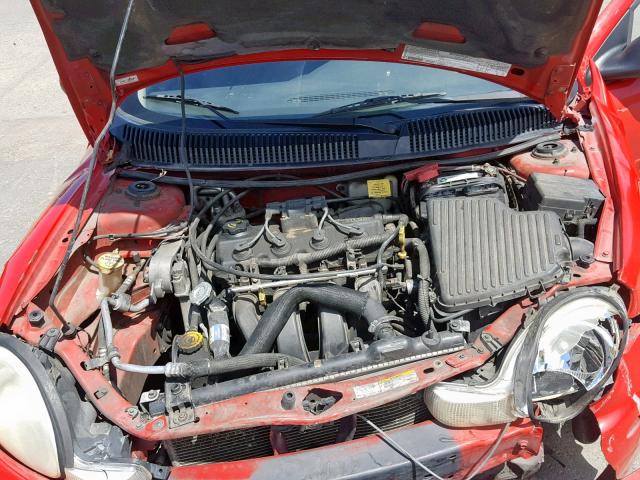 1B3ES26C82D513815 - 2002 DODGE NEON RED photo 7