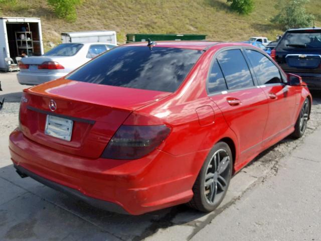 WDDGF4HB9CR195628 - 2012 MERCEDES-BENZ C 250 RED photo 4