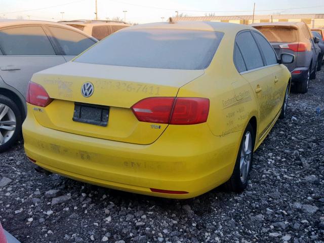 3VWLL7AJ4EM269821 - 2014 VOLKSWAGEN JETTA TDI YELLOW photo 4