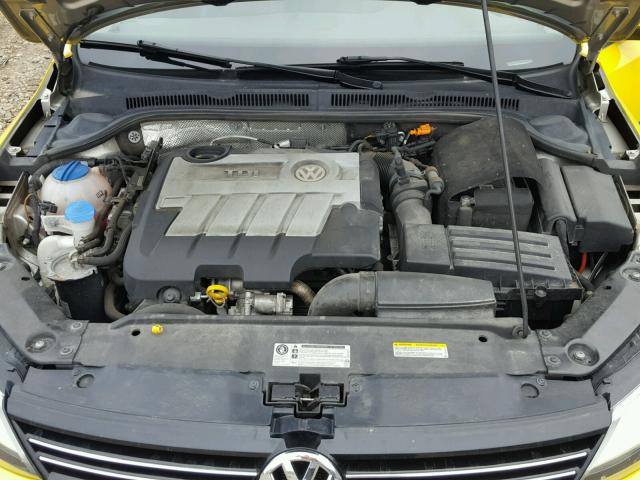 3VWLL7AJ4EM269821 - 2014 VOLKSWAGEN JETTA TDI YELLOW photo 7