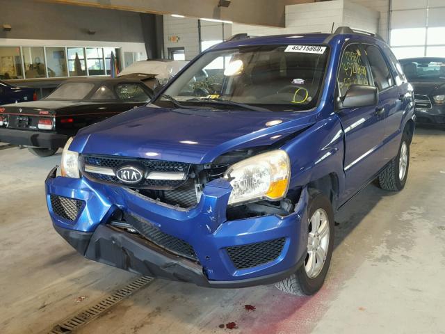 KNDJF724497600262 - 2009 KIA SPORTAGE L BLUE photo 2