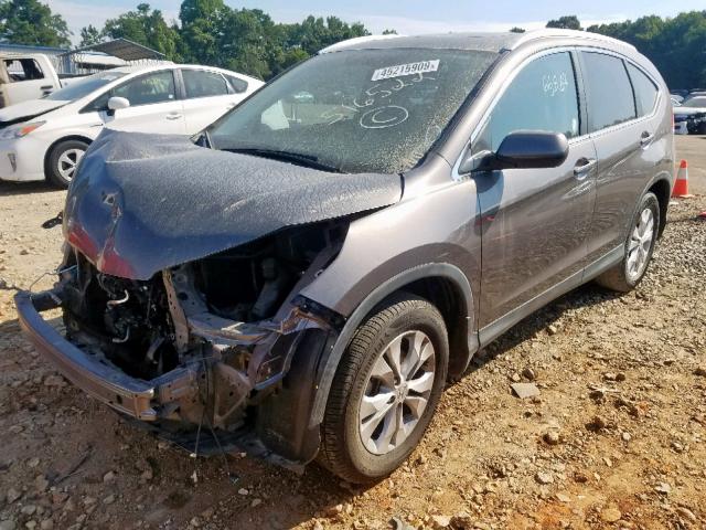 2HKRM3H7XEH516522 - 2014 HONDA CR-V EXL GRAY photo 2