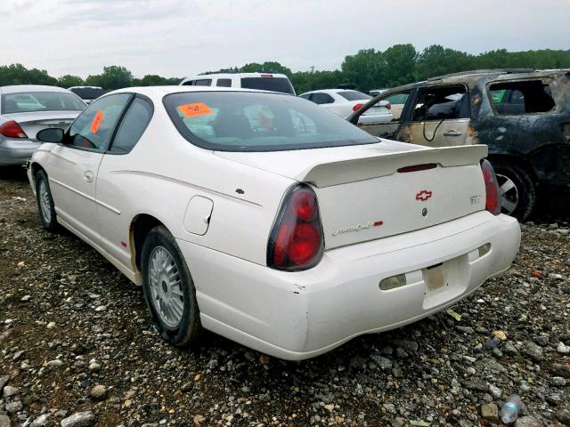 2G1WX12K549377437 - 2004 CHEVROLET MONTE CARL WHITE photo 3