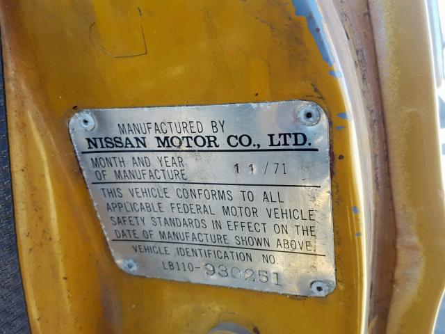 LB110930251 - 1972 NISSAN DATSON ORANGE photo 10