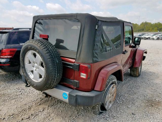 1J4AA5D15AL176974 - 2010 JEEP WRANGLER S MAROON photo 4