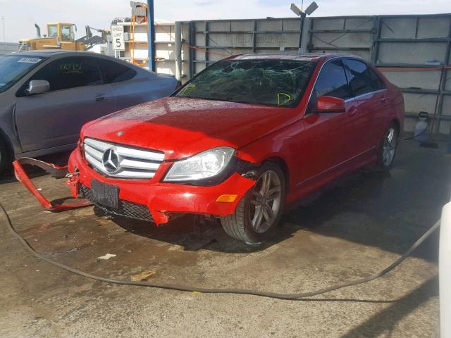 WDDGF4HBXDR241694 - 2013 MERCEDES-BENZ C 250 RED photo 2