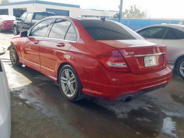 WDDGF4HBXDR241694 - 2013 MERCEDES-BENZ C 250 RED photo 3