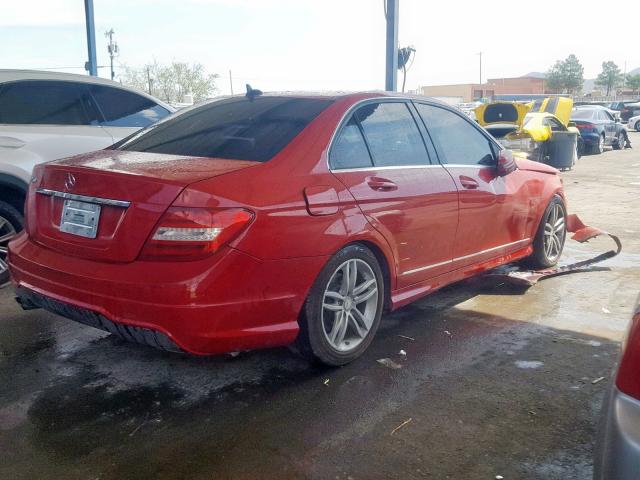 WDDGF4HBXDR241694 - 2013 MERCEDES-BENZ C 250 RED photo 4