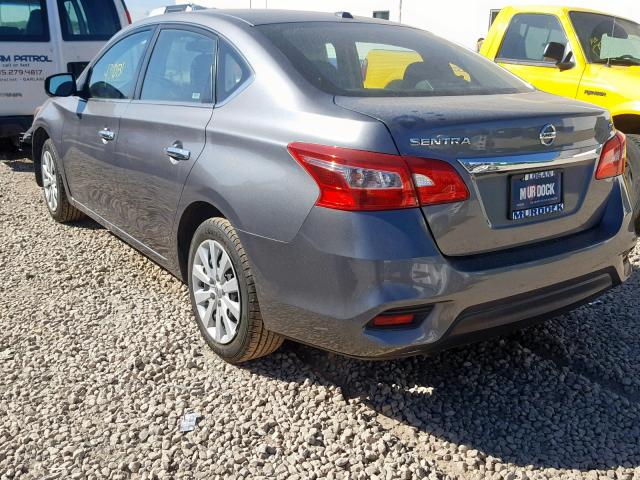 3N1AB7AP9HL693302 - 2017 NISSAN SENTRA S GRAY photo 3