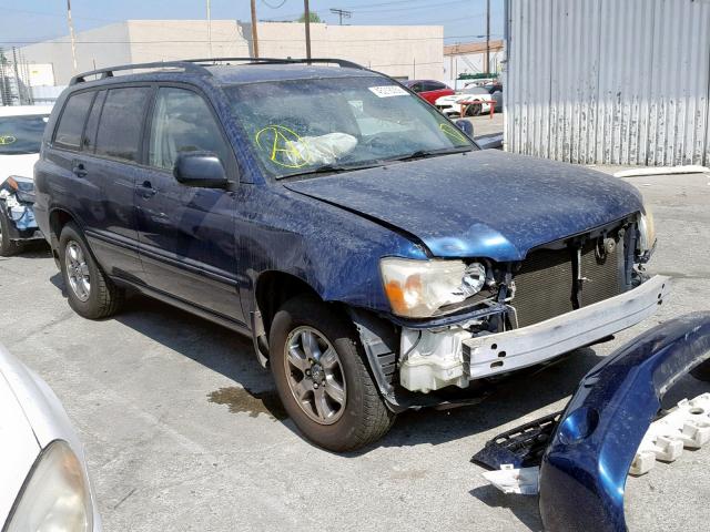 JTEDP21AX50076991 - 2005 TOYOTA HIGHLANDER BLUE photo 1