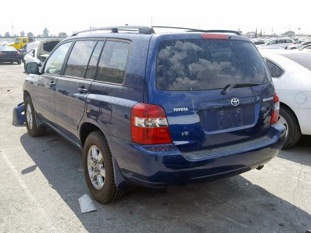 JTEDP21AX50076991 - 2005 TOYOTA HIGHLANDER BLUE photo 3