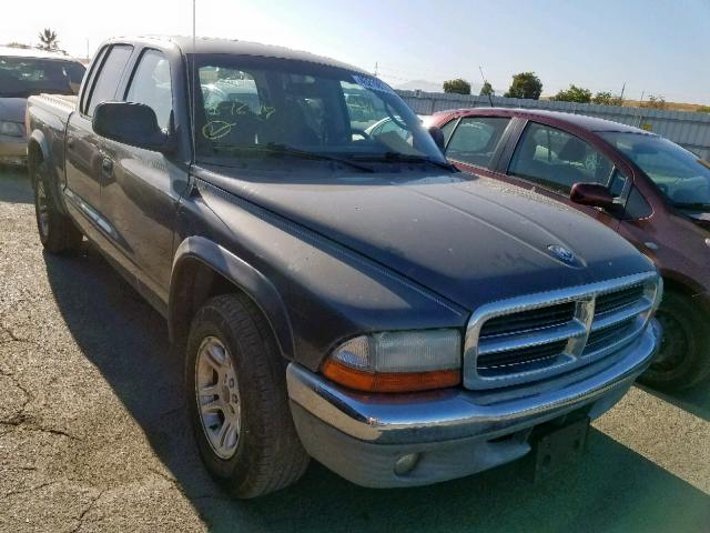 1D7HL48N24S566758 - 2004 DODGE DAKOTA QUA GRAY photo 1