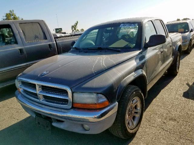 1D7HL48N24S566758 - 2004 DODGE DAKOTA QUA GRAY photo 2