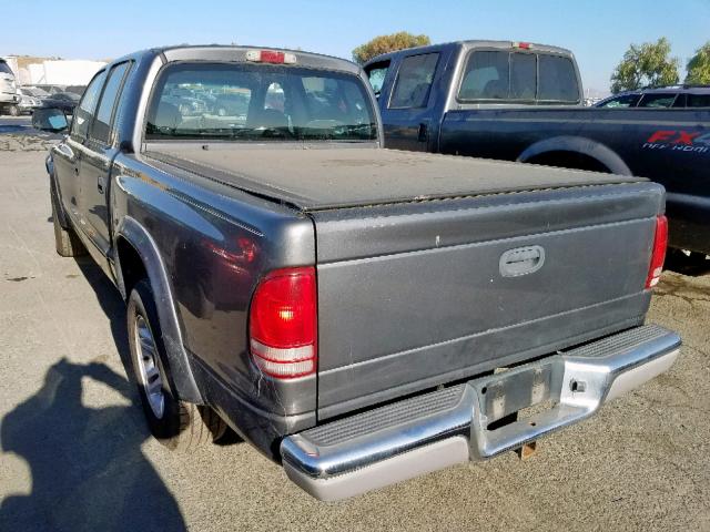 1D7HL48N24S566758 - 2004 DODGE DAKOTA QUA GRAY photo 3