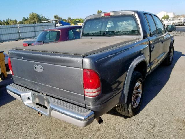 1D7HL48N24S566758 - 2004 DODGE DAKOTA QUA GRAY photo 4