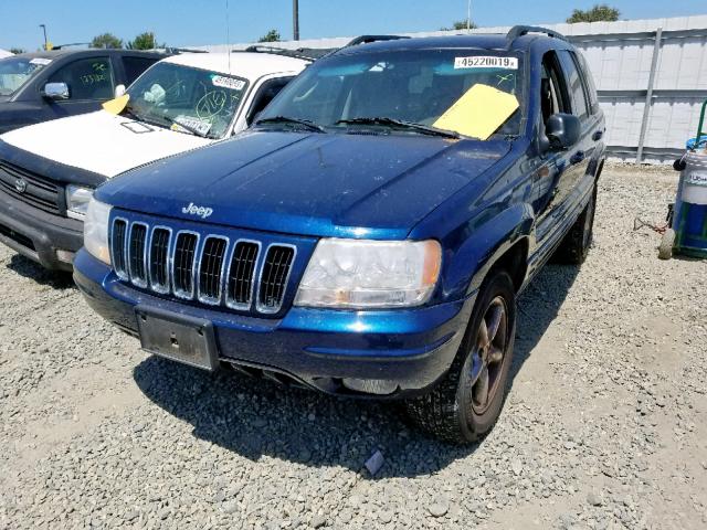 1J4GW58J72C254498 - 2002 JEEP GRAND CHER BLUE photo 2