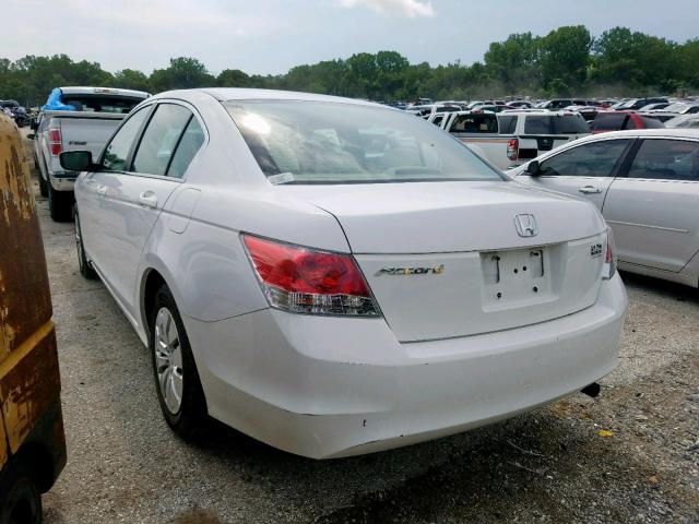 1HGCP26389A144698 - 2009 HONDA ACCORD LX WHITE photo 3