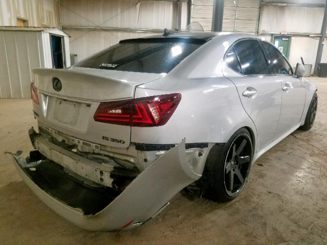 JTHBE262375016669 - 2007 LEXUS IS 350 SILVER photo 4