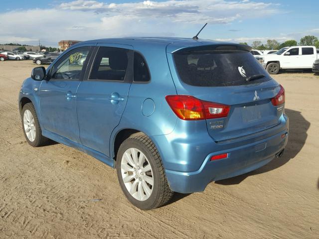 JA4AR4AUXBZ006190 - 2011 MITSUBISHI OUTLANDER BLUE photo 3