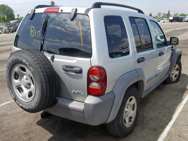 1J4GK48K75W596552 - 2005 JEEP LIBERTY SP TWO TONE photo 4