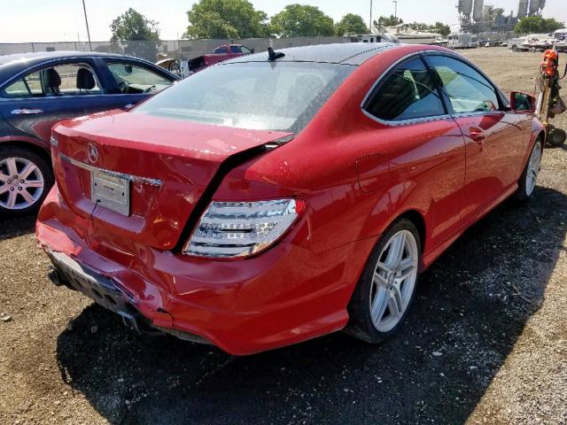 WDDGJ4HB6CF745982 - 2012 MERCEDES-BENZ C 250 RED photo 4