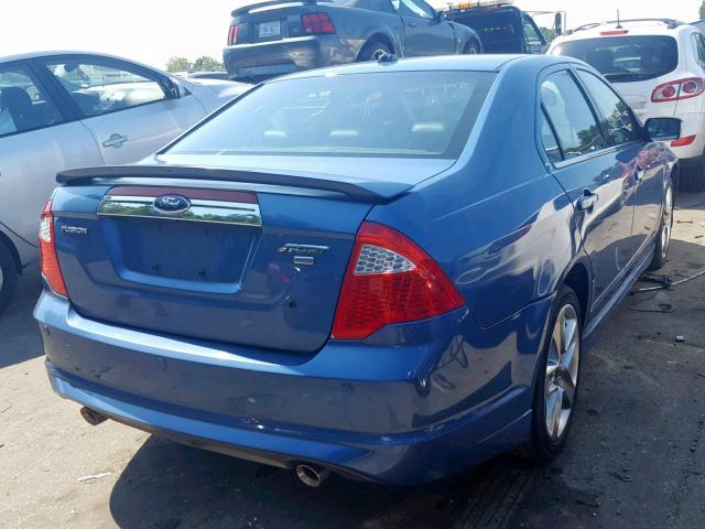 3FAHP0DC9AR315339 - 2010 FORD FUSION SPO BLUE photo 4