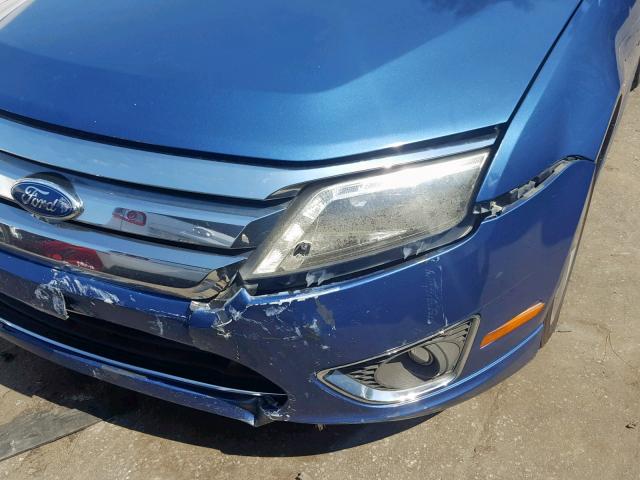 3FAHP0DC9AR315339 - 2010 FORD FUSION SPO BLUE photo 9