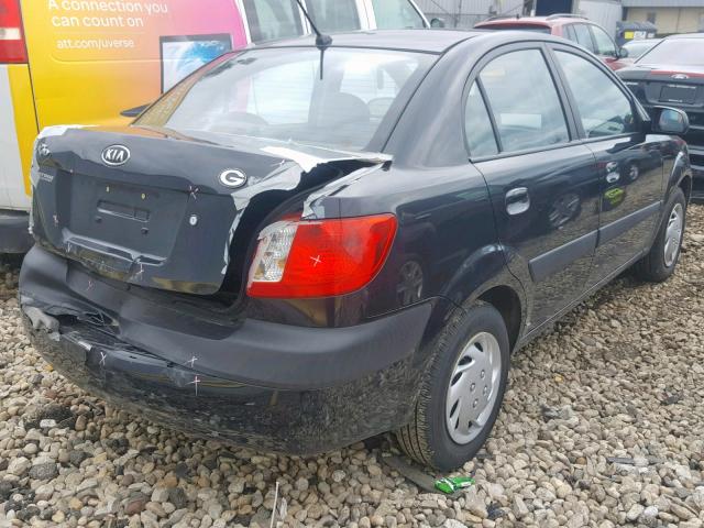 KNADE123966161286 - 2006 KIA RIO BLACK photo 4